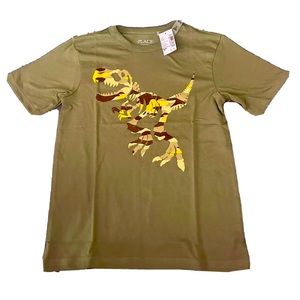 NWT The Children’s Place Camouflage Dinosaur Boys T-Shirt Size S (5/6)